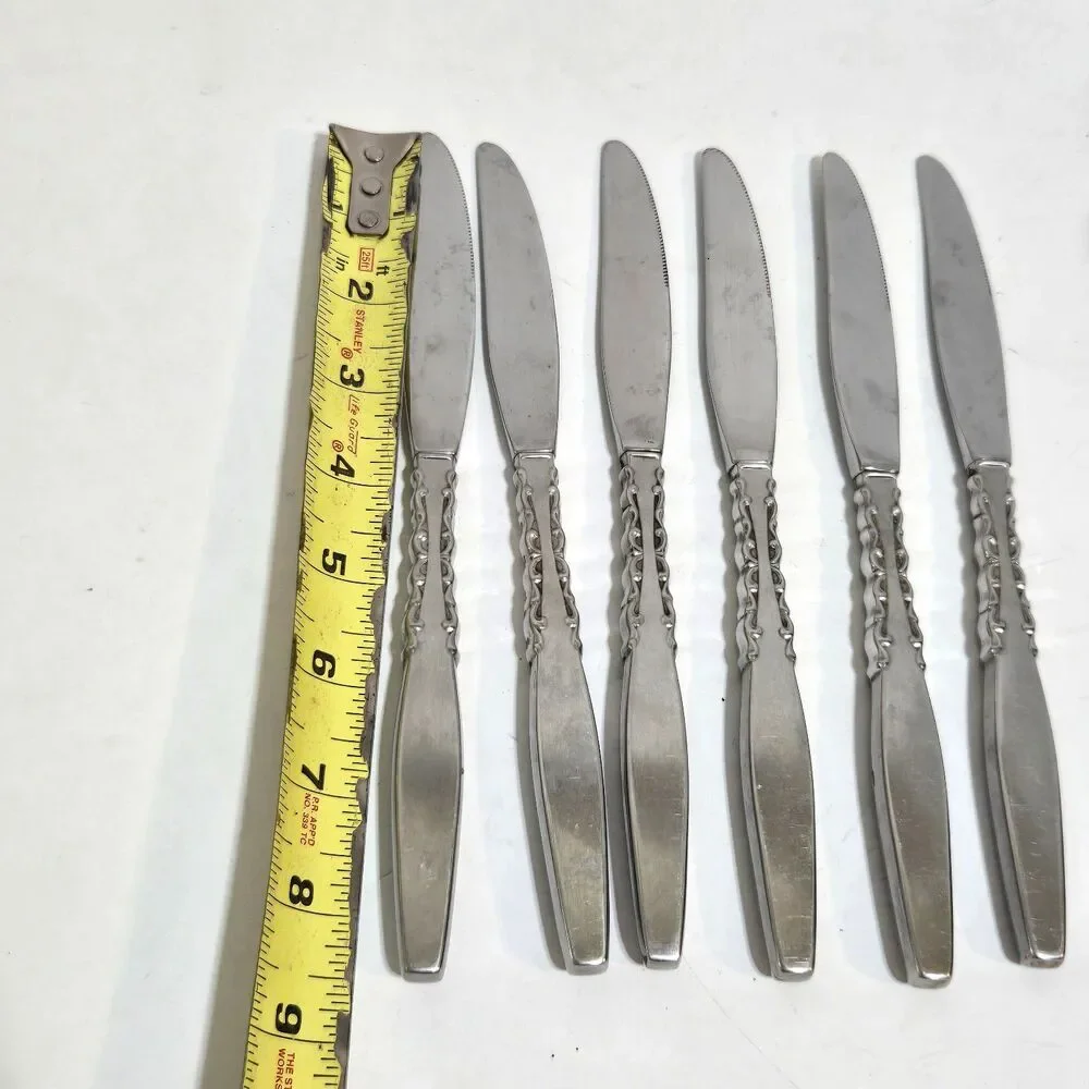 International Lyon Stainless Steel ALHAMBRA Set of 6 dinner knives MCM Comb Ship